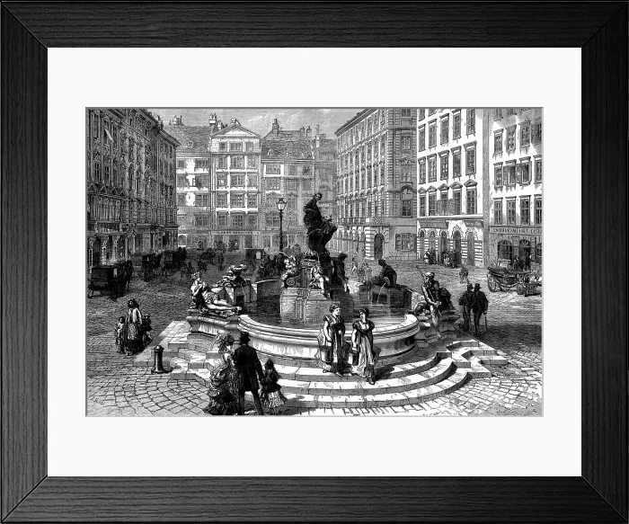 Framed Print : The Fountain of Raphael Donner in the Neumarkt, Vienna, 1873. Creator: Unknown Framed Print : The Fountain of Raphael Donner in the Neumarkt, Vienna, 1873. Creator: Unknown
