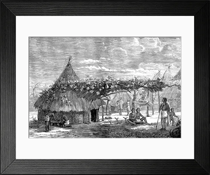 Framed Print : The Gold Coast and Ashantee War: Fantee huts, 1873. Creator: Unknown Framed Print : The Gold Coast and Ashantee War: Fantee huts, 1873. Creator: Unknown