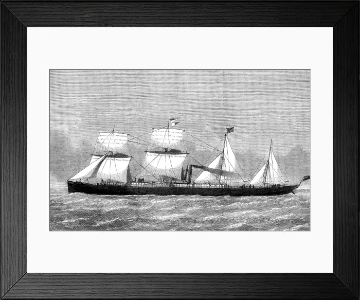 Framed Print : The steam-ship Duke of Devonshire, built at Barrow-In-Furness, 1873. Creator: Unknown Framed Print : The steam-ship Duke of Devonshire, built at Barrow-In-Furness, 1873. Creator: Unknown