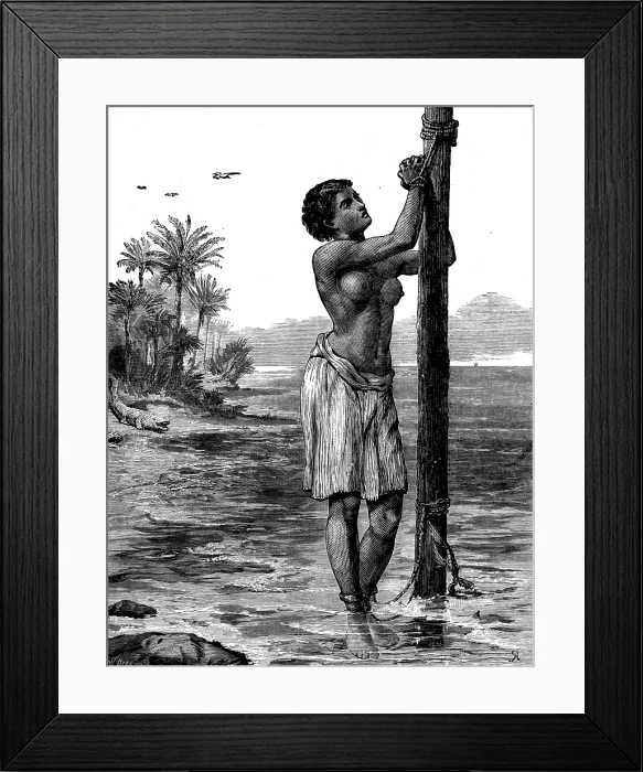 Framed Print : The Gold Coast and Ashantee War: a girl sacrificed to Ju-Ju, 1873. Creator: W Hollidge Framed Print : The Gold Coast and Ashantee War: a girl sacrificed to Ju-Ju, 1873. Creator: W Hollidge