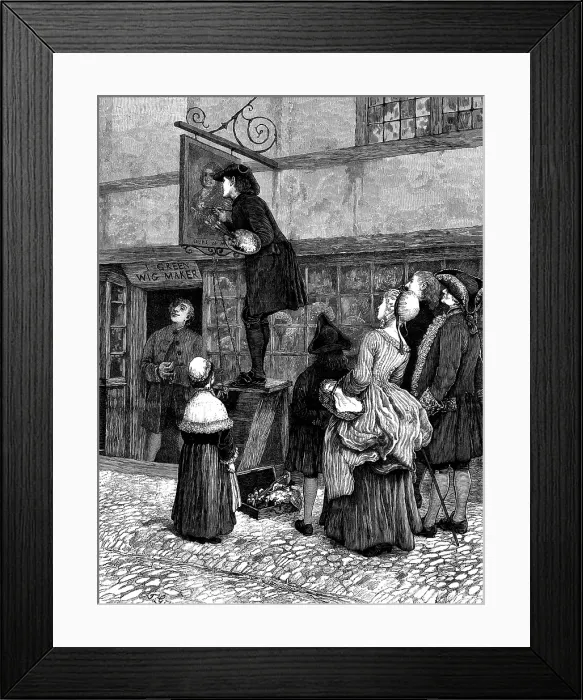 Framed Print : Restoring The Sign by T. Green, 1873. Creator: Unknown