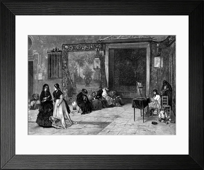 Framed Print : The Church Door, Spain, from a photograph by Goupil and Co. of the picture by Madrazo, 1873. Creator: Unknown Framed Print : The Church Door, Spain, from a photograph by Goupil and Co. of the picture by Madrazo, 1873. Creator: Unknown