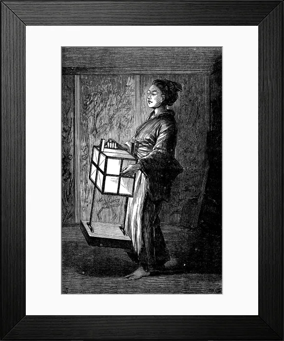 Framed Print : Sketches in Japan: Night, 1873. Creator: Unknown