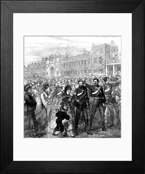 Framed Print : Detachment of the Royal Artillery leaving Woolwich for the Gold Coast, 1873. Creator: Unknown Framed Print : Detachment of the Royal Artillery leaving Woolwich for the Gold Coast, 1873. Creator: Unknown