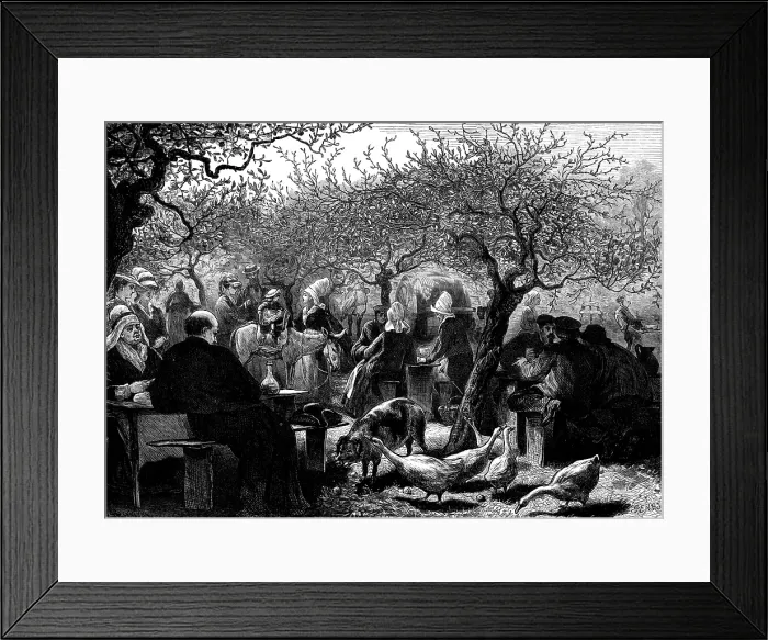 Framed Print : A fete day in Normandy after the apple harvest, 1873. Creator: Unknown Framed Print : A fete day in Normandy after the apple harvest, 1873. Creator: Unknown