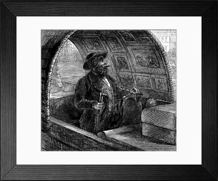 Framed Print : Sketches in China and Japan: a sanpan at Shanghai, 1873. Creator: Unknown Framed Print : Sketches in China and Japan: a sanpan at Shanghai, 1873. Creator: Unknown