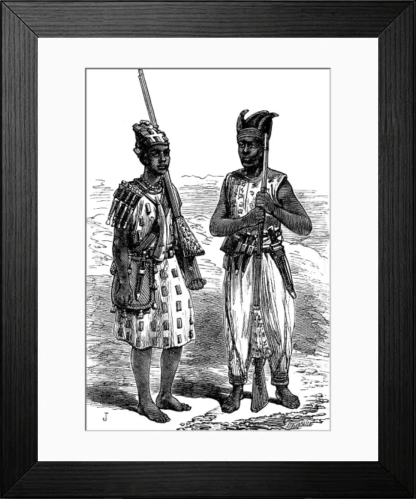 Framed Print : The Gold Coast and Ashantee War: Fantee soldiers, 1873. Creator: Unknown Framed Print : The Gold Coast and Ashantee War: Fantee soldiers, 1873. Creator: Unknown