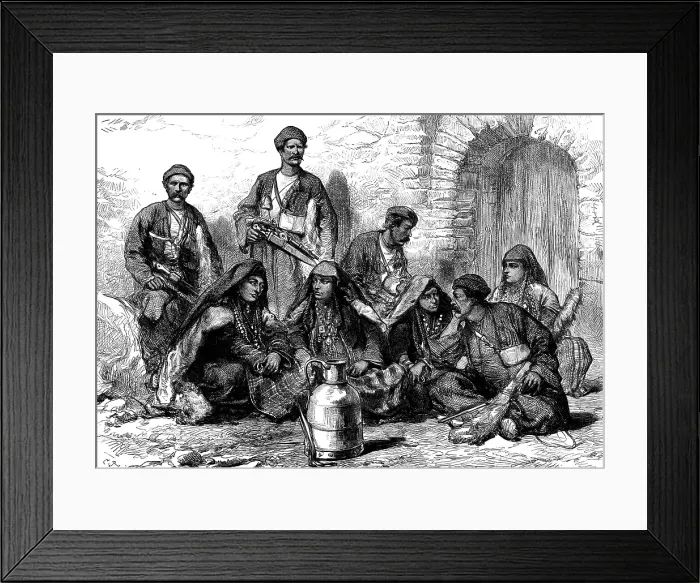 Framed Print : Georgian mountaineers, 1873. Creator: Unknown Framed Print : Georgian mountaineers, 1873. Creator: Unknown