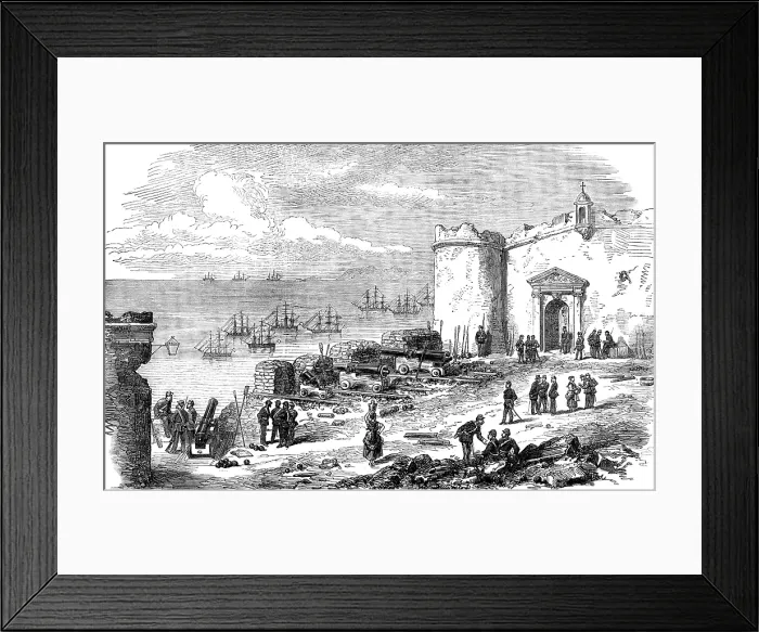Framed Print : Civil War in Spain: sandbag battery for the defence of Alicante, 1873. Creator: Unknown Framed Print : Civil War in Spain: sandbag battery for the defence of Alicante, 1873. Creator: Unknown