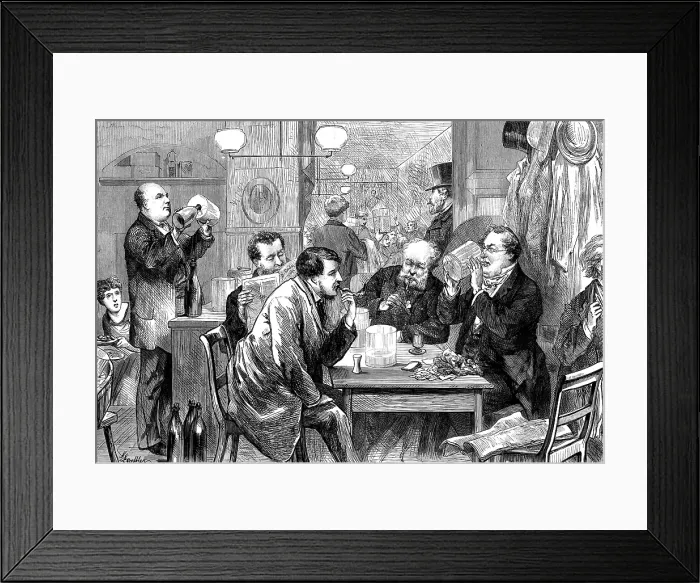 Framed Print : A white-beer room, Berlin, 1873. Creator: Unknown Framed Print : A white-beer room, Berlin, 1873. Creator: Unknown