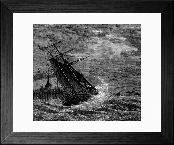 Framed Print : Wreck of a schooner at Dover, 1873. Creator: Unknown Framed Print : Wreck of a schooner at Dover, 1873. Creator: Unknown