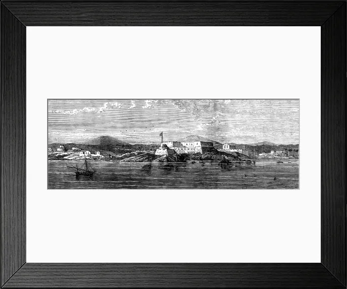 Framed Print : The Gold Coast and Ashantee War: fort of Christiansborg, near Accra, 1873. Creator: Unknown Framed Print : The Gold Coast and Ashantee War: fort of Christiansborg, near Accra, 1873. Creator: Unknown