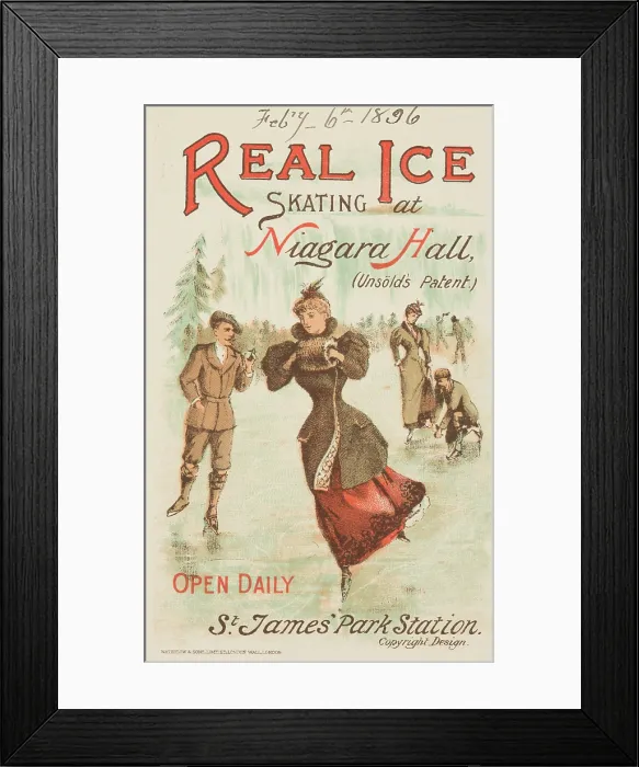 Framed Print : Real Ice Skating at Niagara Hall, Westminster, 1896. Creator: Unknown