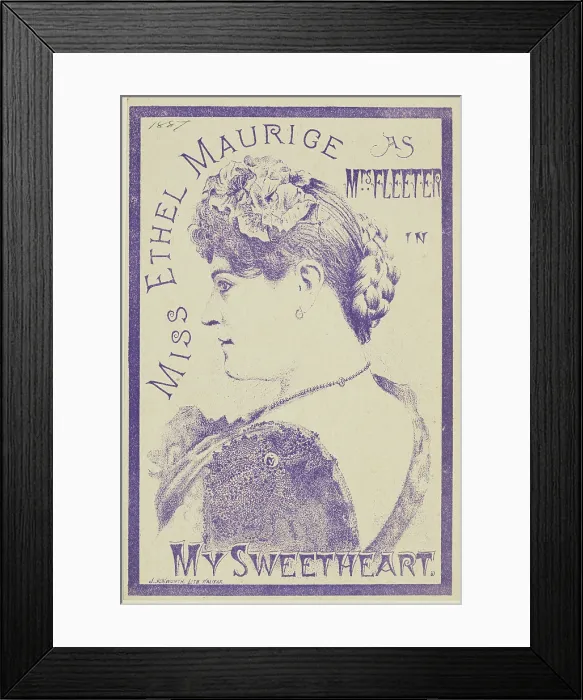 Framed Print : Miss Ethel Maurice as Mrs Fleeter in 'My Sweetheart', 1887. Creator: Unknown Framed Print : Miss Ethel Maurice as Mrs Fleeter in 'My Sweetheart', 1887. Creator: Unknown
