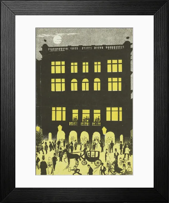 Framed Print : The Trafalgar Square Theatre by Night, late 19th century. Creator: Unknown Framed Print : The Trafalgar Square Theatre by Night, late 19th century. Creator: Unknown
