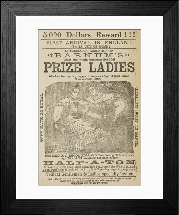 Framed Print : Enthusiastic Reception of Barnum's Great and World-renowned Boston Prize Ladies, c1885. Creator: Unknown. Enthusiastic Reception of Barnum's Great and World-renowned Boston Prize Ladies, c1885. Creator: Unknown Framed Print : Enthusiastic Reception of Barnum's Great and World-renowned Boston Prize Ladies, c1885. Creator: Unknown. Enthusiastic Reception of Barnum's Great and World-renowned Boston Prize Ladies, c1885. Creator: Unknown