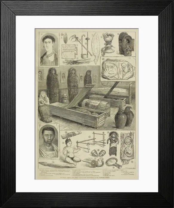 Framed Print : Egyptian, Greek and Roman Antiquities on display at the Egyptian Hall, Piccadilly, 1888. Creator: Unknown Framed Print : Egyptian, Greek and Roman Antiquities on display at the Egyptian Hall, Piccadilly, 1888. Creator: Unknown
