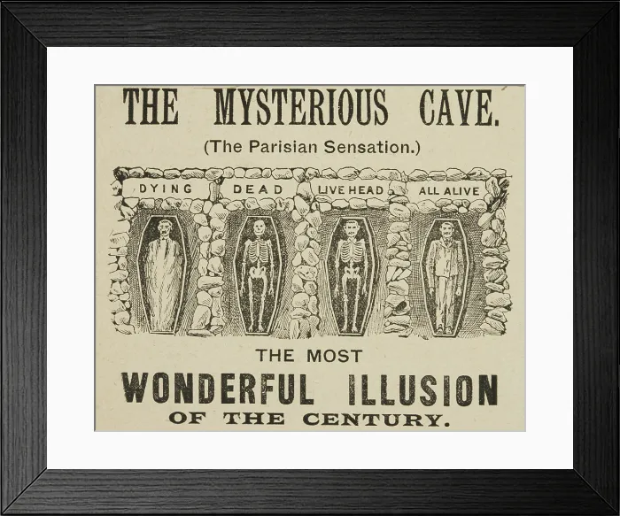 Framed Print : The Mysterious Cave, 'The Most Wonderful Illusion of the Century', 1895. Creator: Unknown Framed Print : The Mysterious Cave, 'The Most Wonderful Illusion of the Century', 1895. Creator: Unknown
