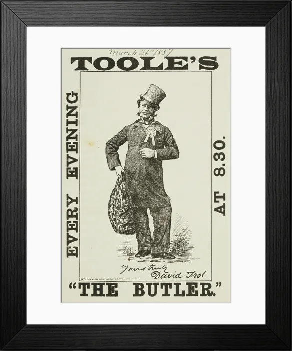 Framed Print : Toole's 'The Butler', 1887. Creator: Unknown. Toole's 'The Butler', 1887. Creator: Unknown Framed Print : Toole's 'The Butler', 1887. Creator: Unknown. Toole's 'The Butler', 1887. Creator: Unknown