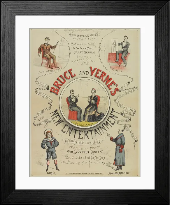 Framed Print : Bruce and Verne's New Entertainment, 1886. Creator: Unknown. Bruce and Verne's New Entertainment, 1886. Creator: Unknown Framed Print : Bruce and Verne's New Entertainment, 1886. Creator: Unknown. Bruce and Verne's New Entertainment, 1886. Creator: Unknown