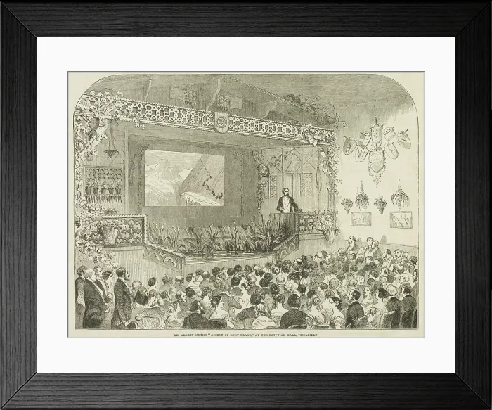 Framed Print : Mr Albert Smith's 'Ascent of Mont Blanc', at the Egyptian Hall, Piccadilly, 1852 Framed Print : Mr Albert Smith's 'Ascent of Mont Blanc', at the Egyptian Hall, Piccadilly, 1852