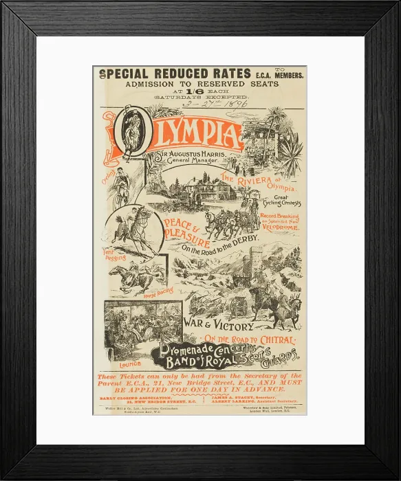 Framed Print : Grand Sporting and Military Show at Olympia in London, 1896. Creator: Unknown Framed Print : Grand Sporting and Military Show at Olympia in London, 1896. Creator: Unknown