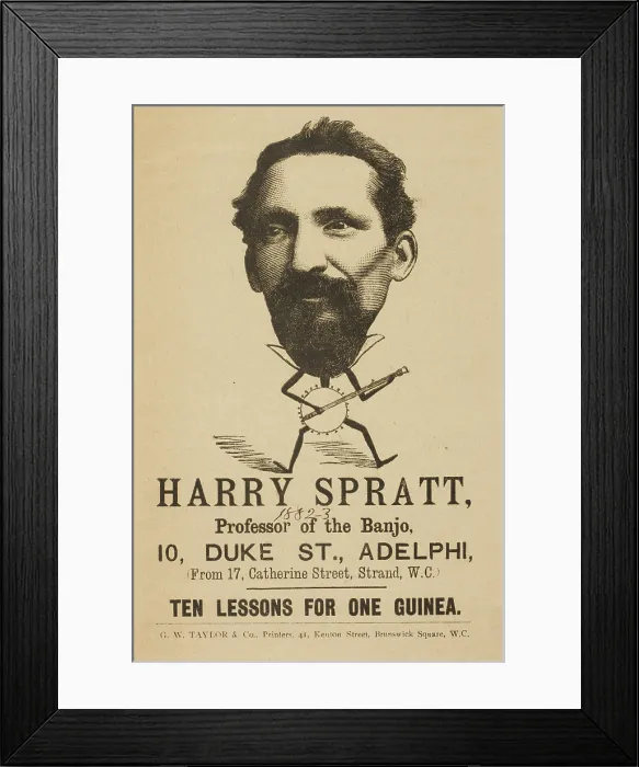 Framed Print : Harry Spratt, Professor of the Banjo, 1882. Creator: Unknown Framed Print : Harry Spratt, Professor of the Banjo, 1882. Creator: Unknown