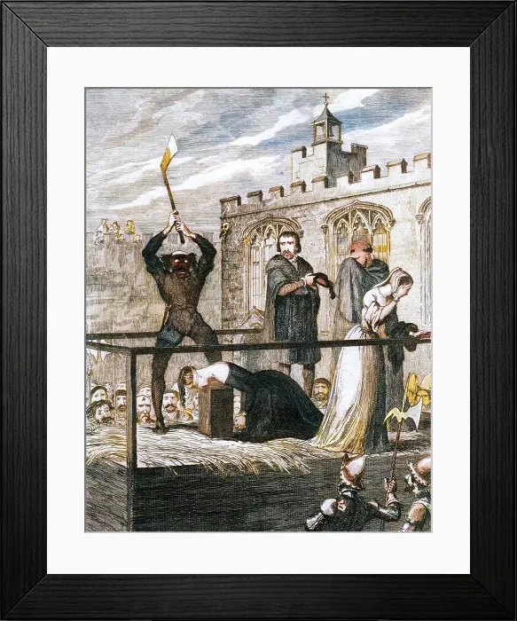 Framed Print : The execution of Lady Jane Grey, 1554 (1840). Creator: George Cruikshank Framed Print : The execution of Lady Jane Grey, 1554 (1840). Creator: George Cruikshank