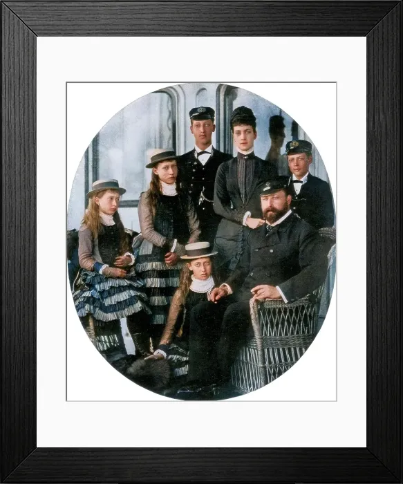 Framed Print : The Prince and Princess of Wales with their family on board the royal yacht, 19th century (1910). Creator: Unknown Framed Print : The Prince and Princess of Wales with their family on board the royal yacht, 19th century (1910). Creator: Unknown