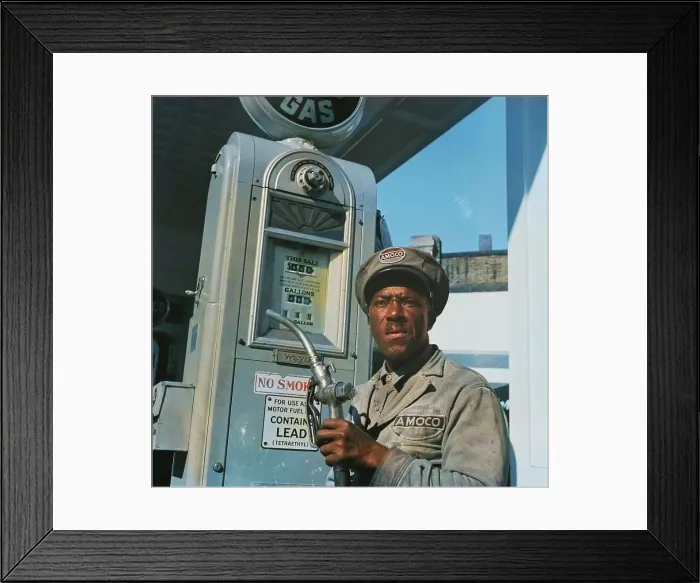 Framed Print : Possibly: Negro mechanic for the Amoco oil company, Washington, D.C. 1942. Creator: Gordon Parks Framed Print : Possibly: Negro mechanic for the Amoco oil company, Washington, D.C. 1942. Creator: Gordon Parks