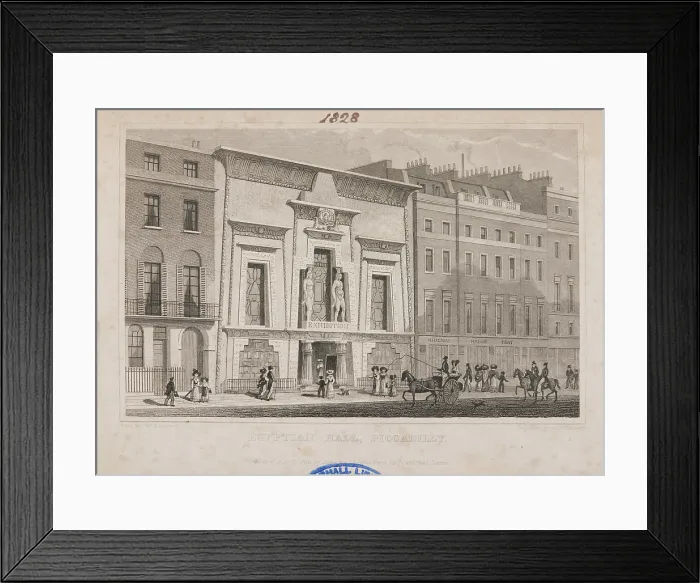 Framed Print : Egyptian Hall, Piccadilly, 1828. Creator: Unknown Framed Print : Egyptian Hall, Piccadilly, 1828. Creator: Unknown