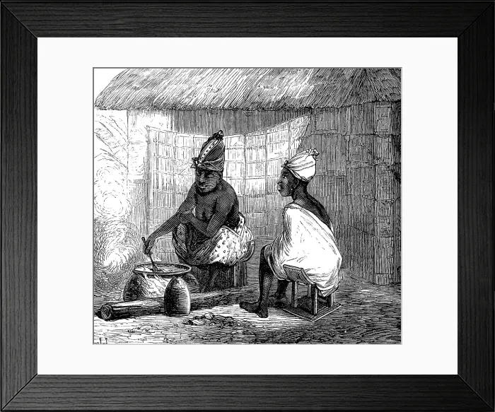 Framed Print : The War on the Gold Coast: women of Annamaboe cooking, 1873. Creator: Unknown Framed Print : The War on the Gold Coast: women of Annamaboe cooking, 1873. Creator: Unknown