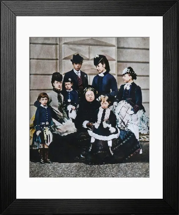 Framed Print : Queen Victoria with her daughter-in-law and grandchildren, c1880 (1935). Creator: Unknown Framed Print : Queen Victoria with her daughter-in-law and grandchildren, c1880 (1935). Creator: Unknown