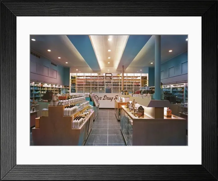 Framed Print : Star Drug, business on Kingsbridge Rd. Bronx, New York, 1946. Creator: Gottscho-Schleisner, Inc Framed Print : Star Drug, business on Kingsbridge Rd. Bronx, New York, 1946. Creator: Gottscho-Schleisner, Inc