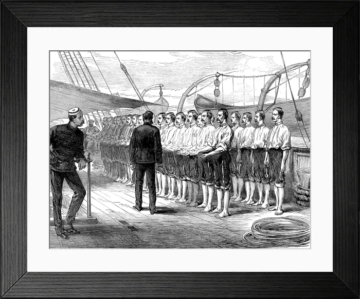 Framed Print : Life on board a troop-ship: inspection of hands and feet, 1873. Creator: Unknown Framed Print : Life on board a troop-ship: inspection of hands and feet, 1873. Creator: Unknown