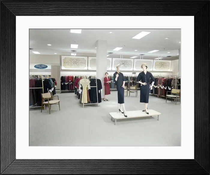Framed Print : Filene's, business in North Shore Shopping Center, Peabody, Massachusetts, 1957 Framed Print : Filene's, business in North Shore Shopping Center, Peabody, Massachusetts, 1957