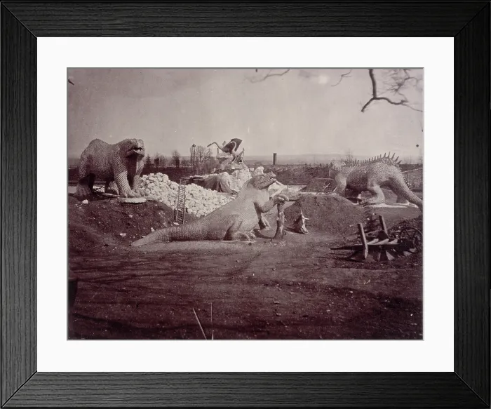 Framed Print : Models of Extinct Animals, Crystal Palace, Sydenham, 1852-1854. Creator: Philip Henry Delamotte. Models of Extinct Animals, Crystal Palace, Sydenham, 1852-1854 Framed Print : Models of Extinct Animals, Crystal Palace, Sydenham, 1852-1854. Creator: Philip Henry Delamotte. Models of Extinct Animals, Crystal Palace, Sydenham, 1852-1854