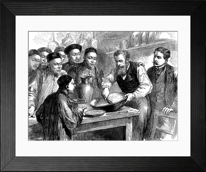 Framed Print : Making a Christmas Pudding in China, 1873. Creator: Unknown Framed Print : Making a Christmas Pudding in China, 1873. Creator: Unknown