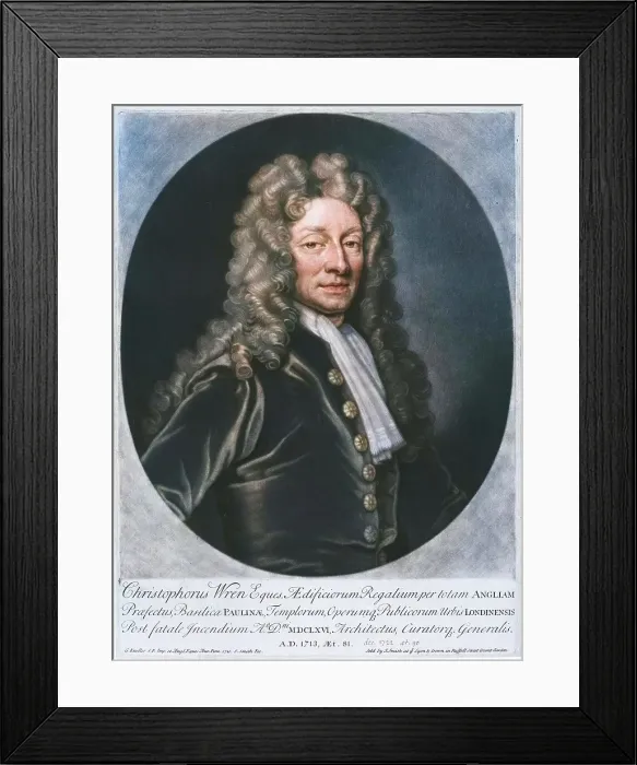 Framed Print : Sir Christopher Wren, 1713. Creator: John Smith