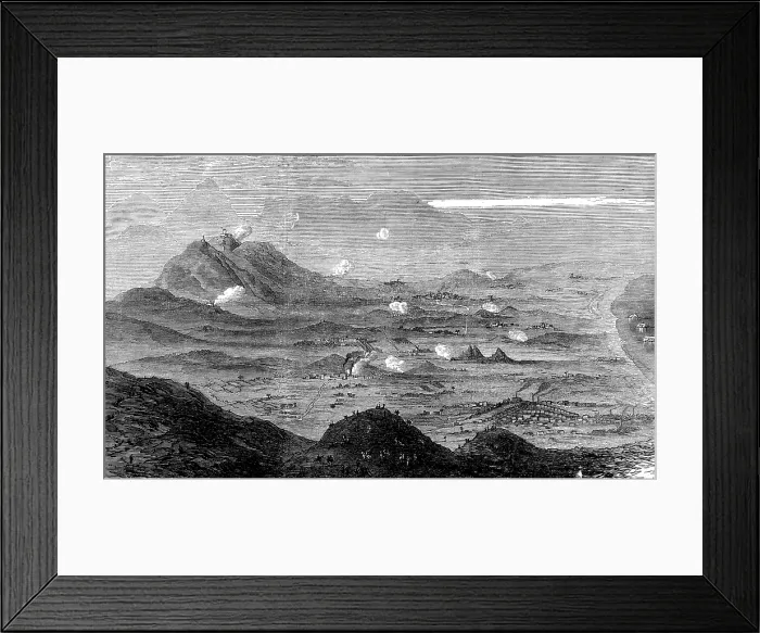 Framed Print : Bombardment of Carthagena: view from Mount Forman, looking west, 1873. Creator: Unknown Framed Print : Bombardment of Carthagena: view from Mount Forman, looking west, 1873. Creator: Unknown