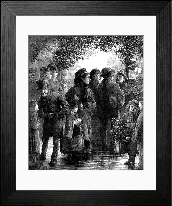 Framed Print : Christmas Marketing, 1873. Creator: Joseph Swain Framed Print : Christmas Marketing, 1873. Creator: Joseph Swain