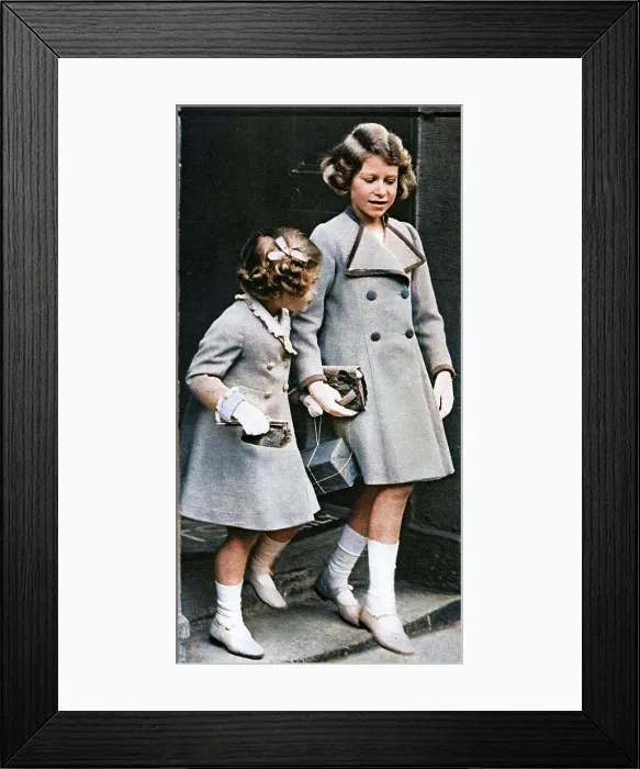 Framed Print : Princess Elizabeth and her sister, c1936. Creator: Unknown Framed Print : Princess Elizabeth and her sister, c1936. Creator: Unknown