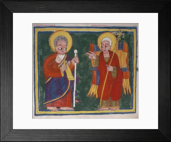 Framed Print : Saint and angel, 1744. Creator: Unknown Framed Print : Saint and angel, 1744. Creator: Unknown