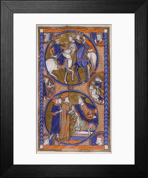 Framed Print : Three kings conferring, c1265-c1270. Creator: Unknown Framed Print : Three kings conferring, c1265-c1270. Creator: Unknown
