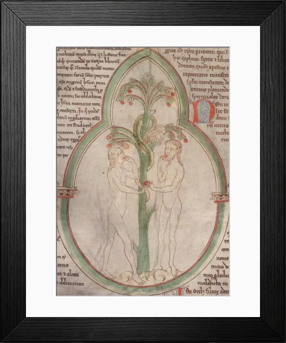 Framed Print : The Temptation of Adam and Eve, c1300. Creator: Unknown Framed Print : The Temptation of Adam and Eve, c1300. Creator: Unknown