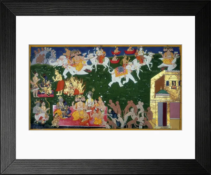 Framed Print : Agni Pariksha, 1652. Creator: Sahib Din Framed Print : Agni Pariksha, 1652. Creator: Sahib Din
