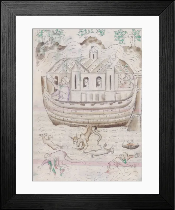Framed Print : Noah's ark, c1300-c1325. Creator: Unknown. Noah's ark, c1300-c1325. Creator: Unknown Framed Print : Noah's ark, c1300-c1325. Creator: Unknown. Noah's ark, c1300-c1325. Creator: Unknown