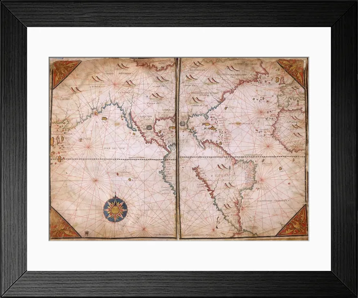 Framed Print : World Map, 1562. Creator: Giorgio Sideri Framed Print : World Map, 1562. Creator: Giorgio Sideri