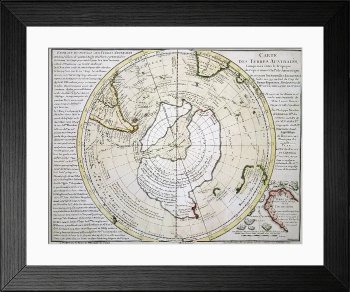 Framed Print : Map of Australasia and Antarctica, 1739. Creator: Philippe Bauche Framed Print : Map of Australasia and Antarctica, 1739. Creator: Philippe Bauche