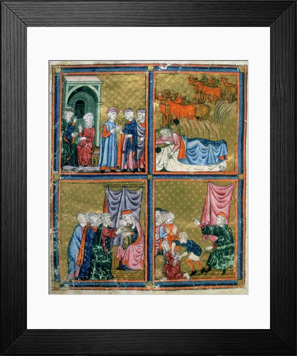 Framed Print : Joseph and the Pharaoh, c1300-c1330. Creator: Unknown
